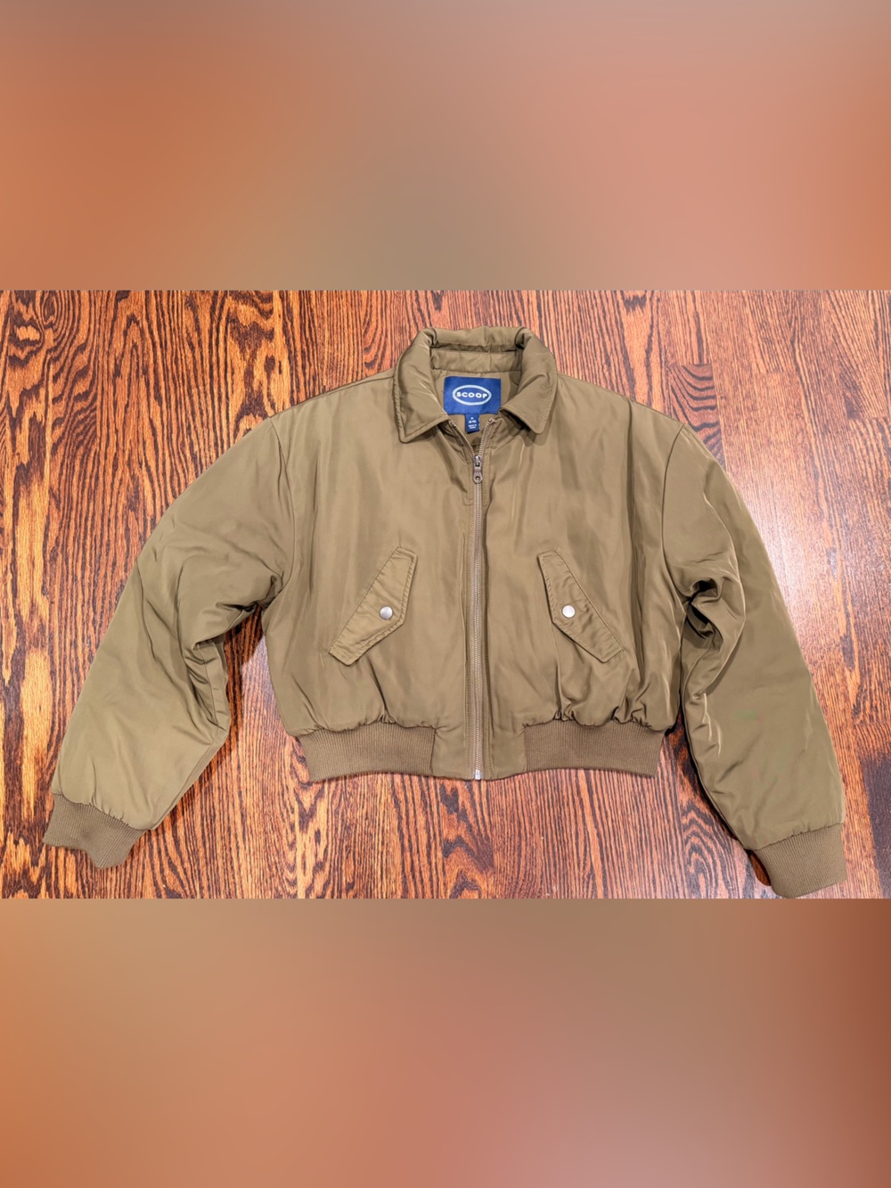 Cropped Bomber Jacket, Mid-weight, Size M - NEW